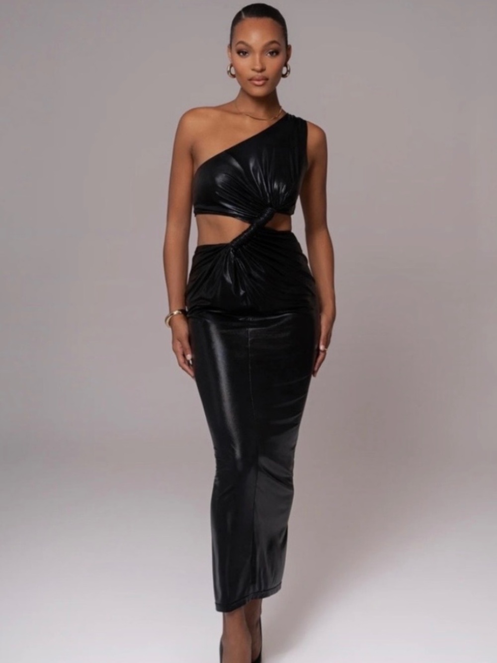 JLuxe Label - Black Joce One Shoulder Maxi Dress
